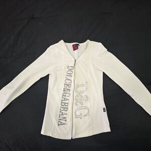 Dolce & Gabbana White Long Sleeve Tee